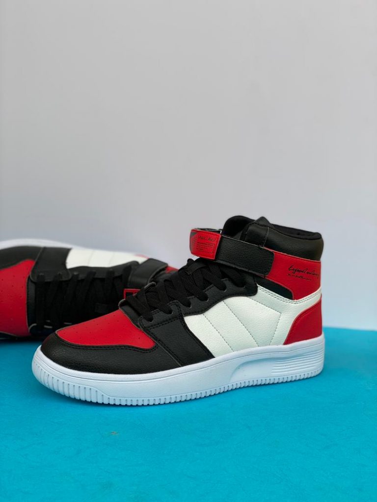 Resoon Hightop Sneakers In Red, White And Black - Fancy Soles