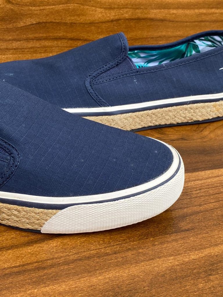 Tommy Bahama woven sole slip on sneakers in blue - Fancy Soles
