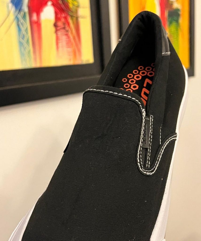 Lugz Slip On Sneakers In Black And White Fancy Soles