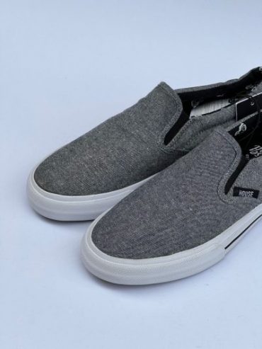 House Brand Slip On Sneakers In Grey - Fancy Soles