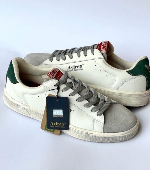 New Men's Avirex White/Green Shoe 