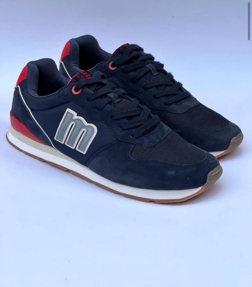 Mtng Lace Up Sneakers Blue With Red Details - Fancy Soles