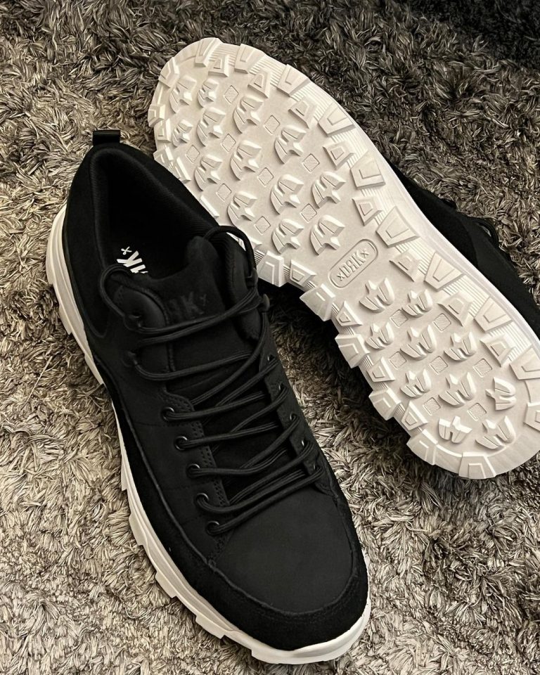DRK Lace Up Mens Shoe In Black With White Sole Fancy Soles